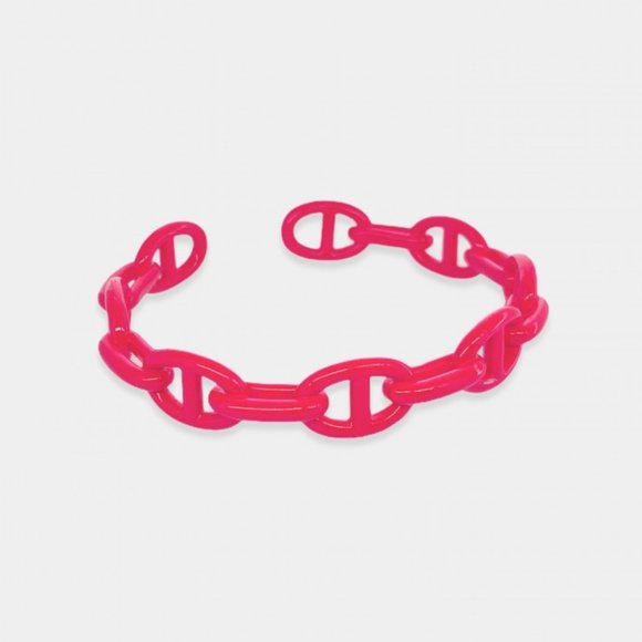 NEW White Enamel Mariner Chain Cuff Bracelet - Picture 2 of 9